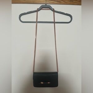 Mackage Black Crossbody Bag with Rose Gold Chain
